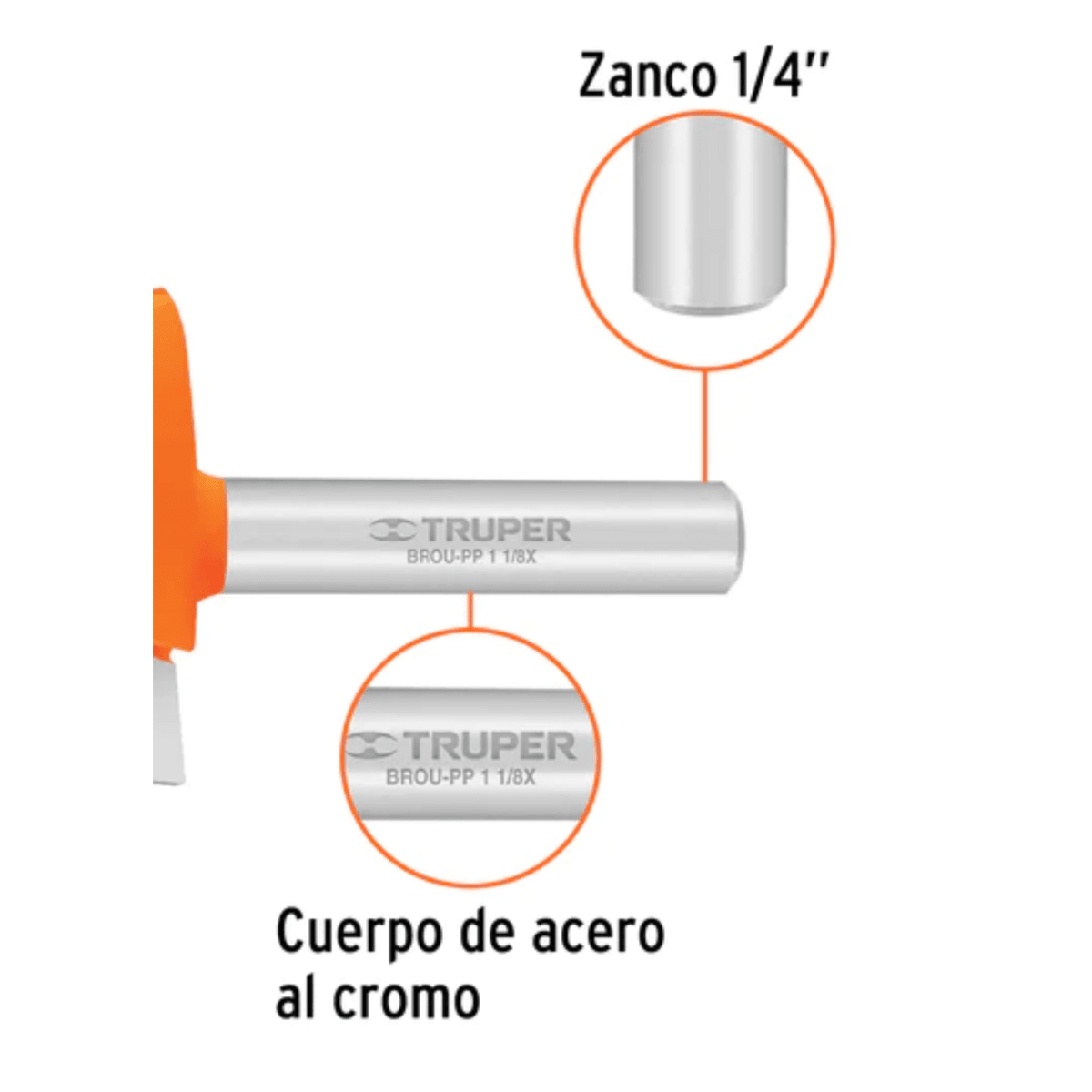 Juego de 6  fresas para ruteadora Truper3