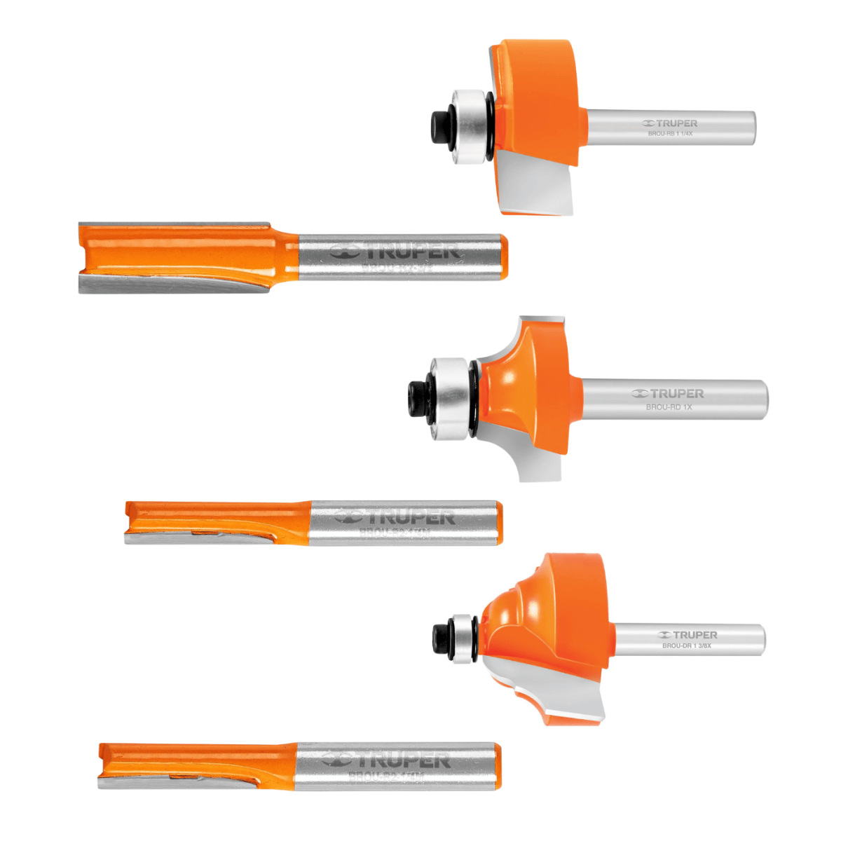 Juego de 6  fresas para ruteadora Truper4