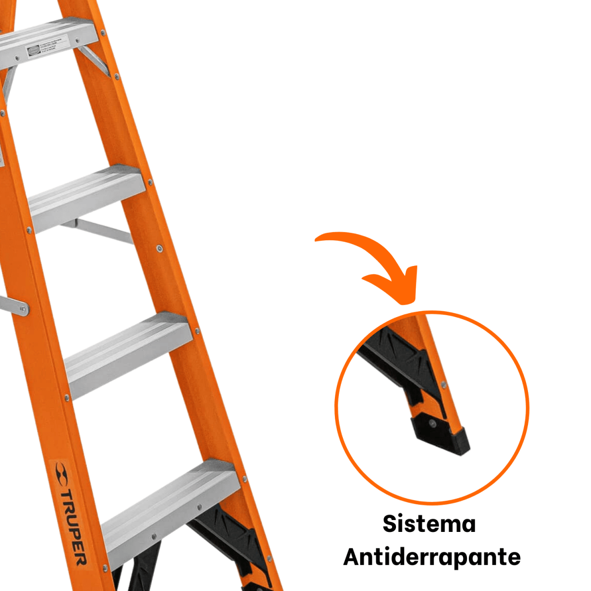 Escalera fibra de vidrio tipo tijera 7 peldaños truper5