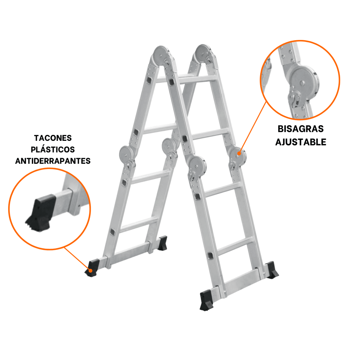 Escalera multiposición 8 peldaños soporta 200Kg Truper4