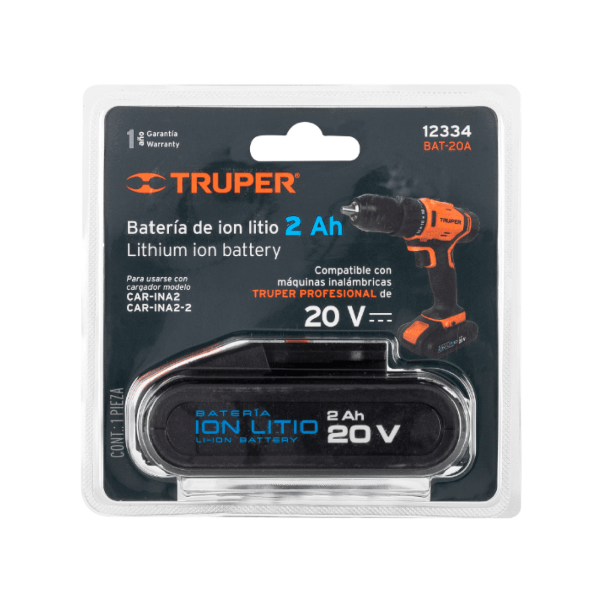 Batería ion litio 20 v para Tali 20A2 y Roti 20A2 Truper4