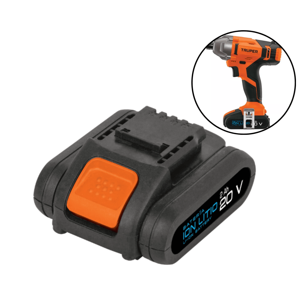 Batería ion litio 20 v para Tali 20A2 y Roti 20A2 Truper3