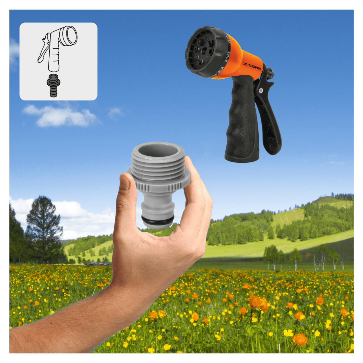 Juego de 4 adaptadores para conectores click. truper5