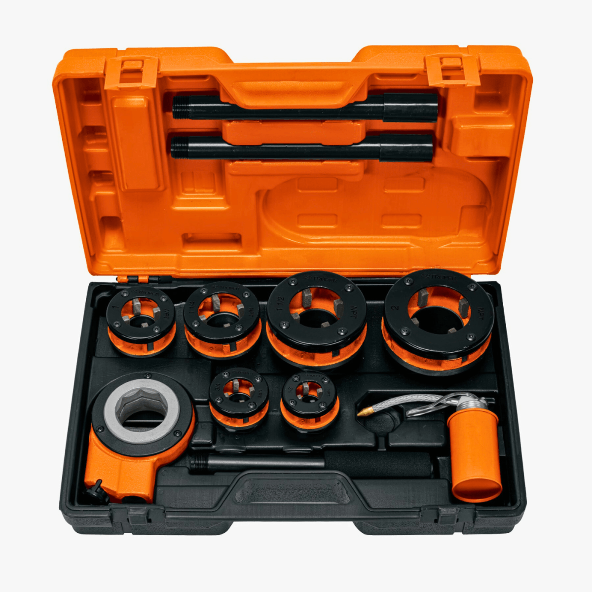 Juego de 9 tarrajas para tubo Truper1