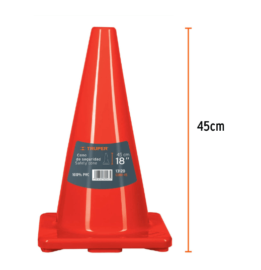 Cono de precaución de 45 cm de pvc truper2
