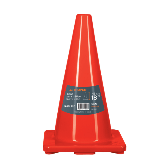 Cono de precaución de 45 cm de pvc truper1