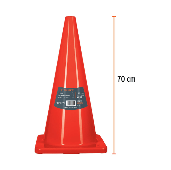 Cono de precaución de 70 cm de pvc, truper2