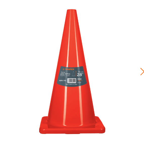Cono de precaución de 70 cm de pvc, truper1