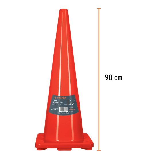 Cono de precaución de 90 cm de pvc truper2