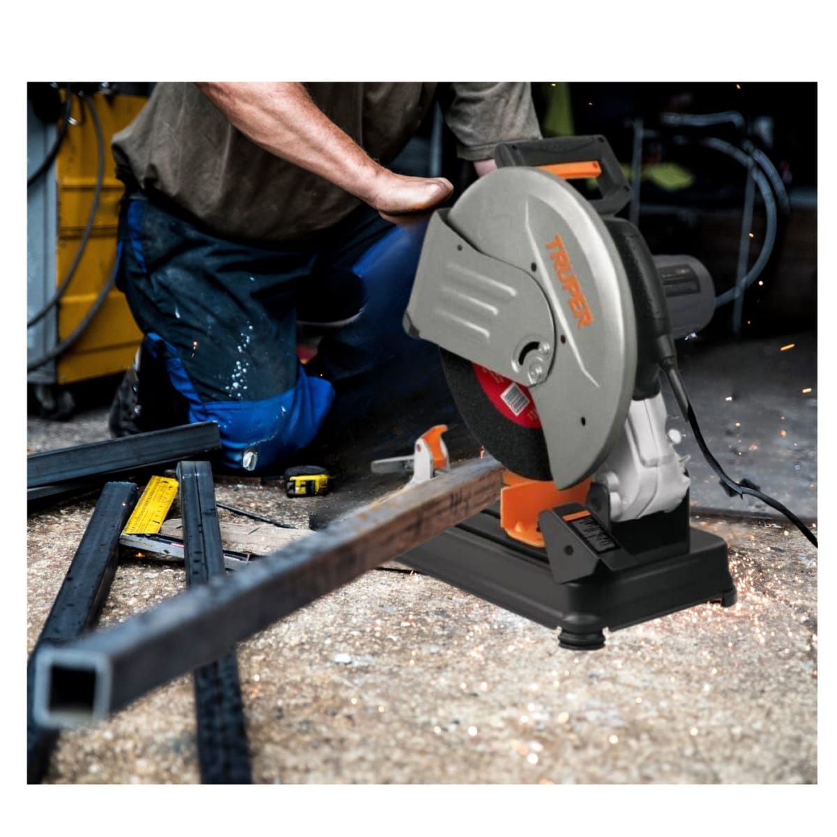 Soldadora 200A + Tronzadora + electrodos y guantes Truper14