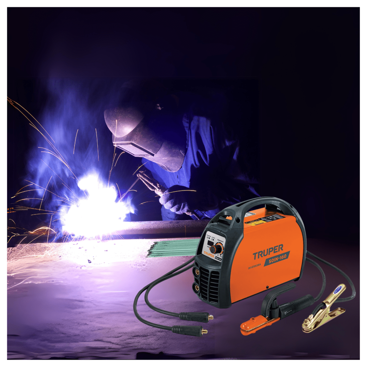 Combo soldadora inversora 160 A + mascara de soldar Truper11