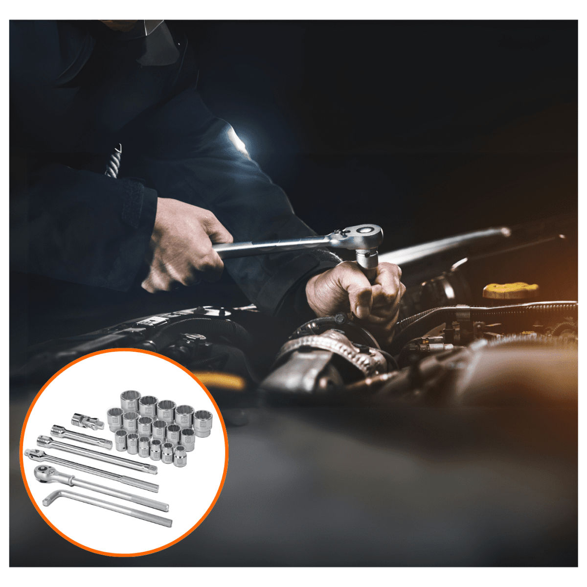 Juego de 23 herramientas encastre 3/4