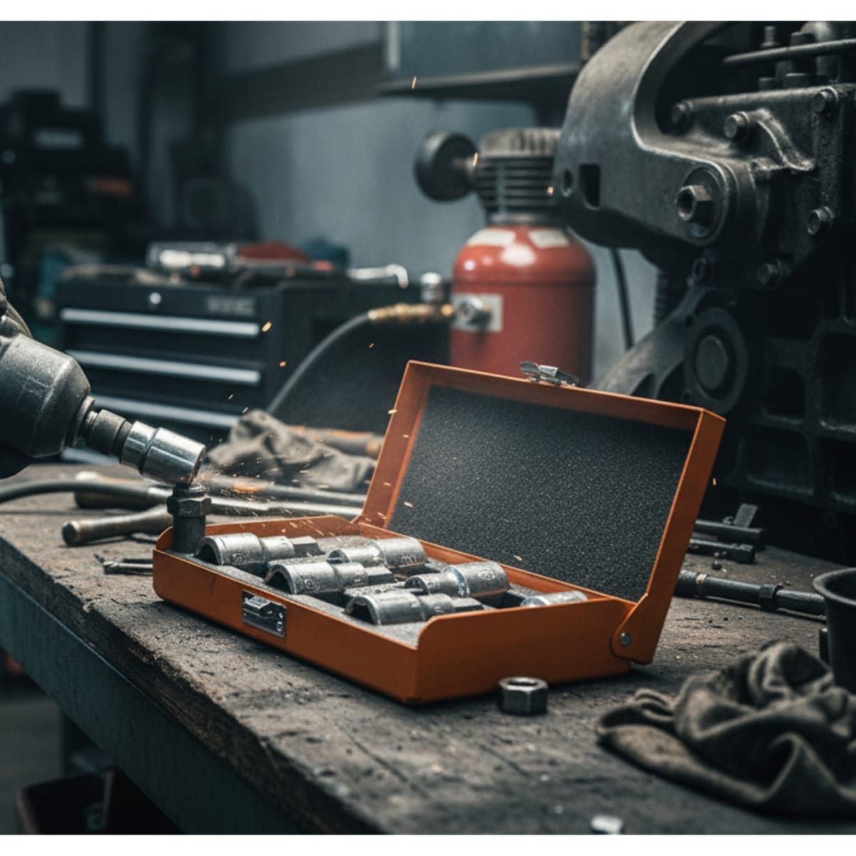 Juego de 6 dados punta hexagonales encastre 1/2