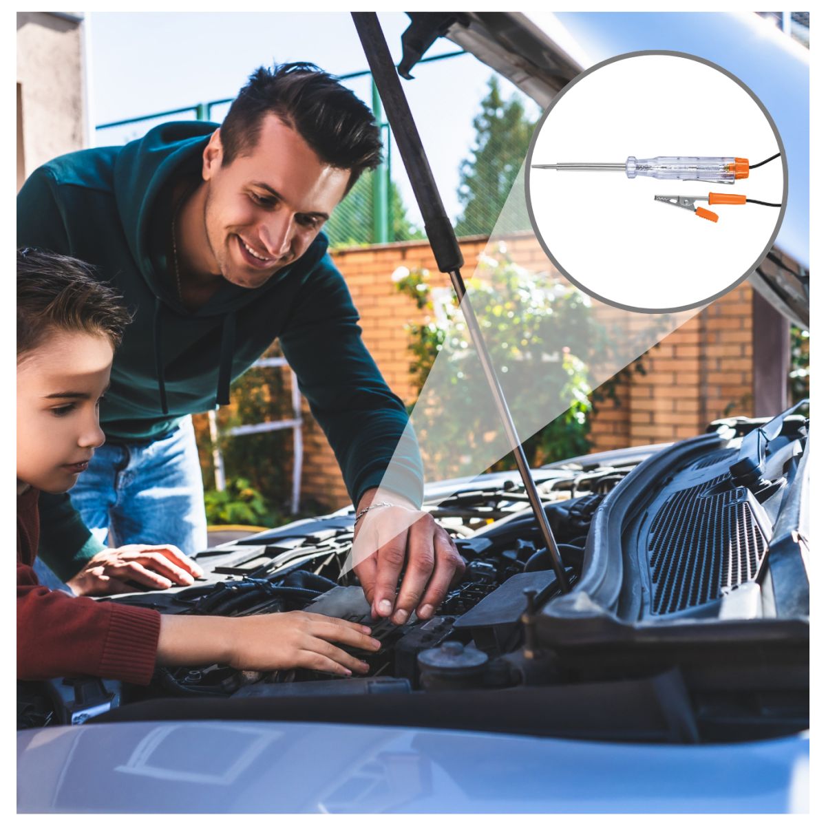 Probador piloto 14 cm de corriente directa con caimán Truper5