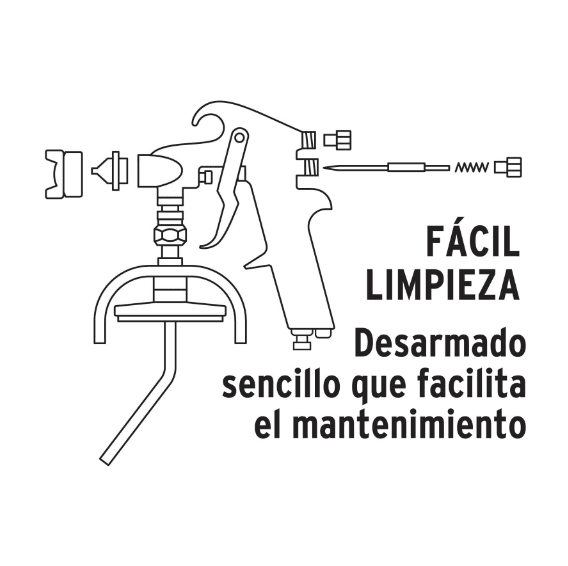 Pistola para pintar baja presión pulida entrada superior Truper4