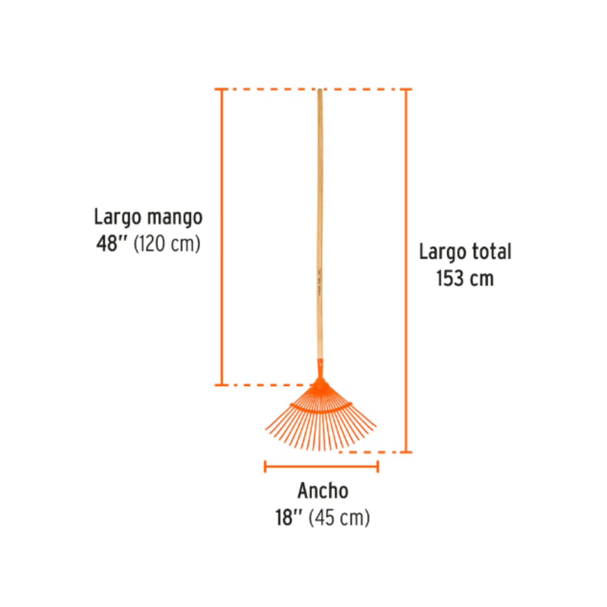 Escoba metálica curva con 22 dientes planos, reforzada2