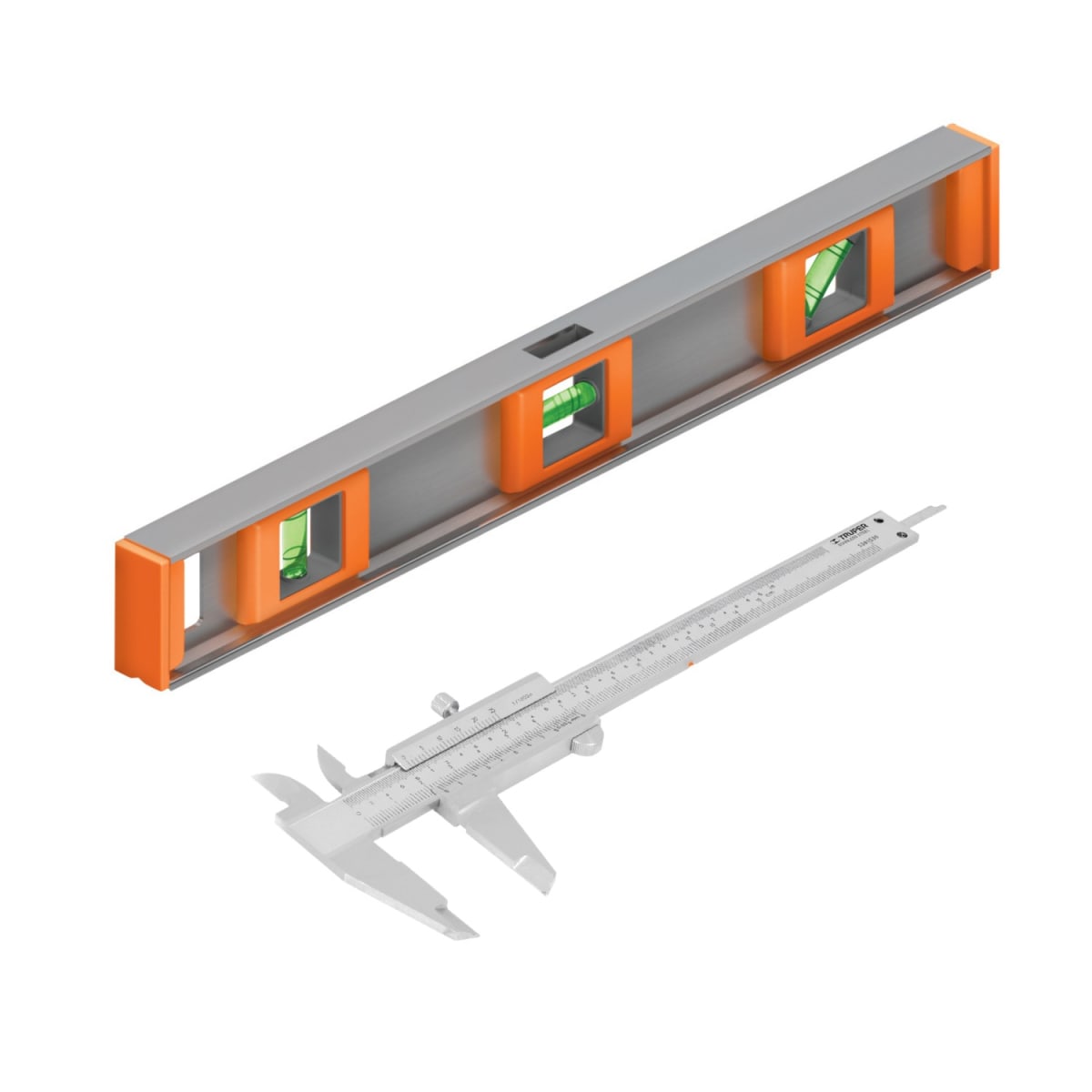 Calibrador Vernier 6'' Truper+ Nivel de Burbuja 18'' Truper1