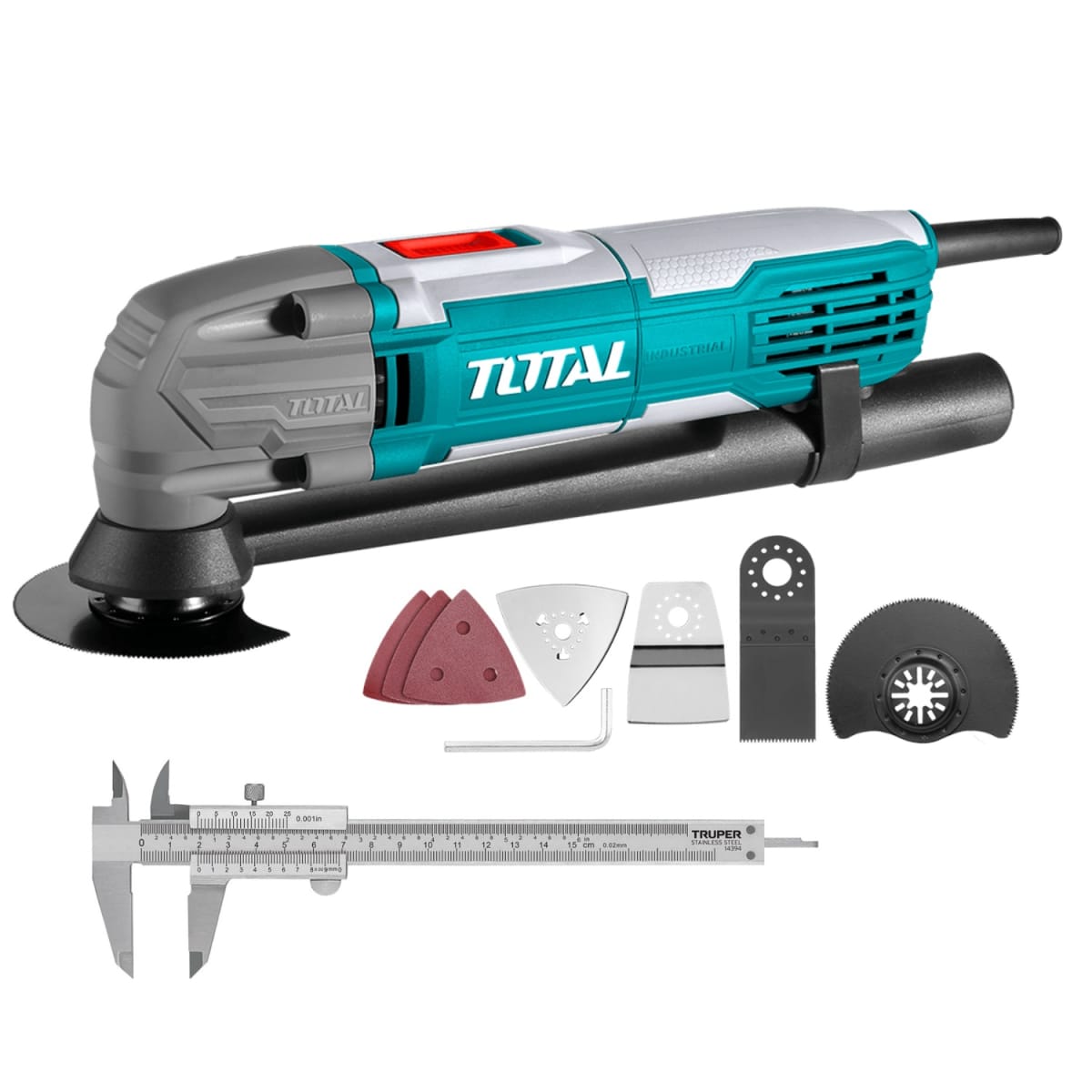 Calibrador Vernier 6'' Truper +Herramienta multifunción 300w Total1