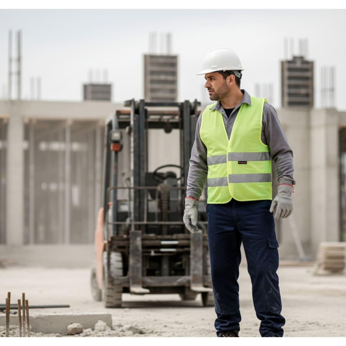 Chaleco de seguridad verde con cintas de alta visibilidad Truper4