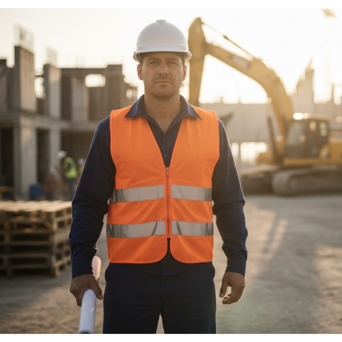 Chaleco de seguridad naranja con cintas de alta visibilidad Truper4