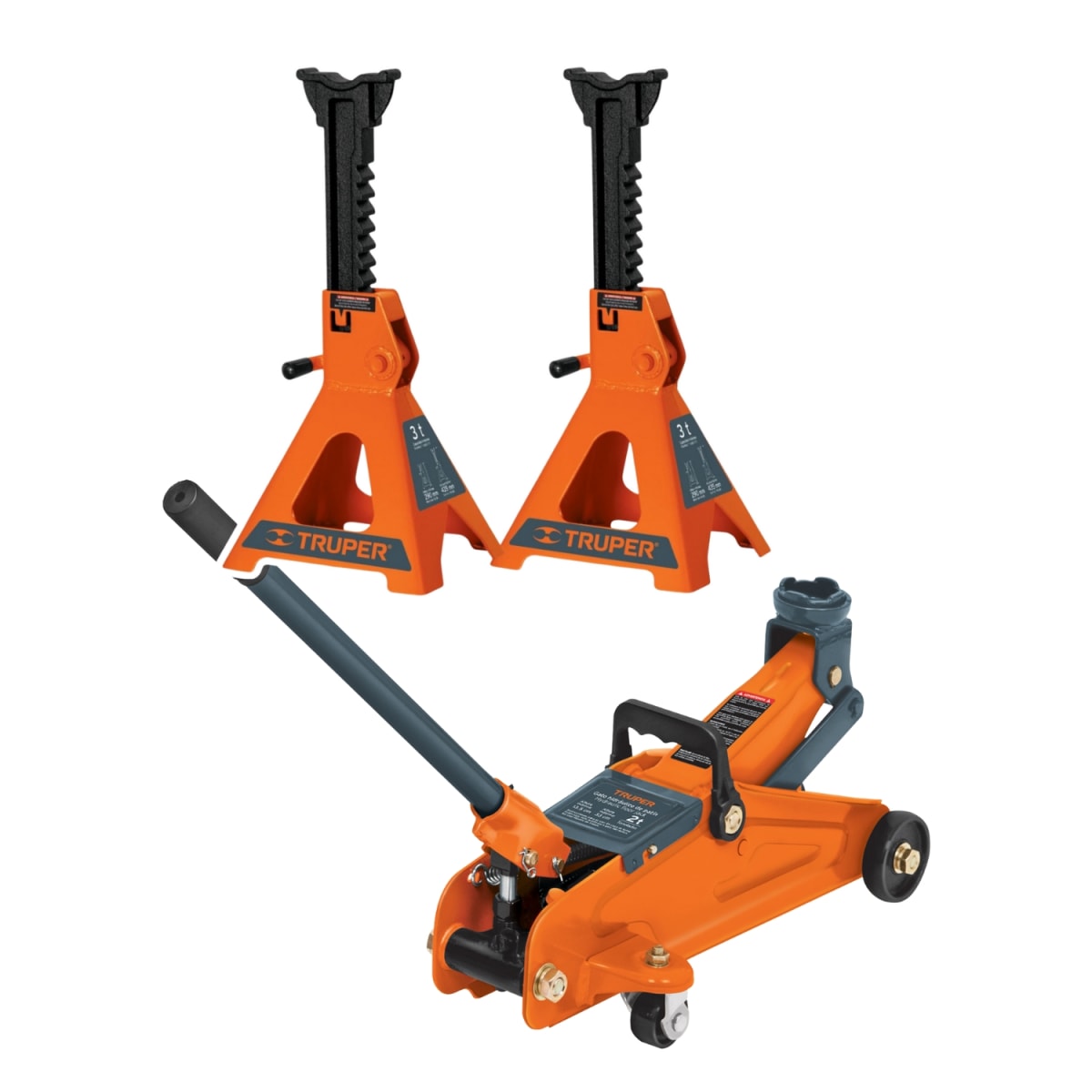 Gata tipo patin 2 Toneladas + 2 Caballetes de auto 3Toneladas Truper1
