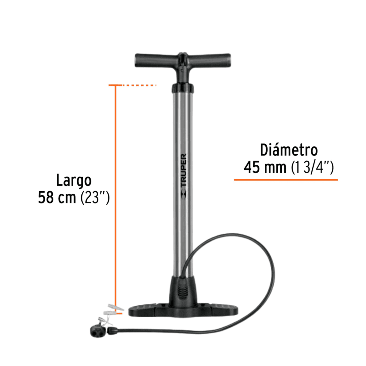 Inflador para bicicleta 100 psi truper10