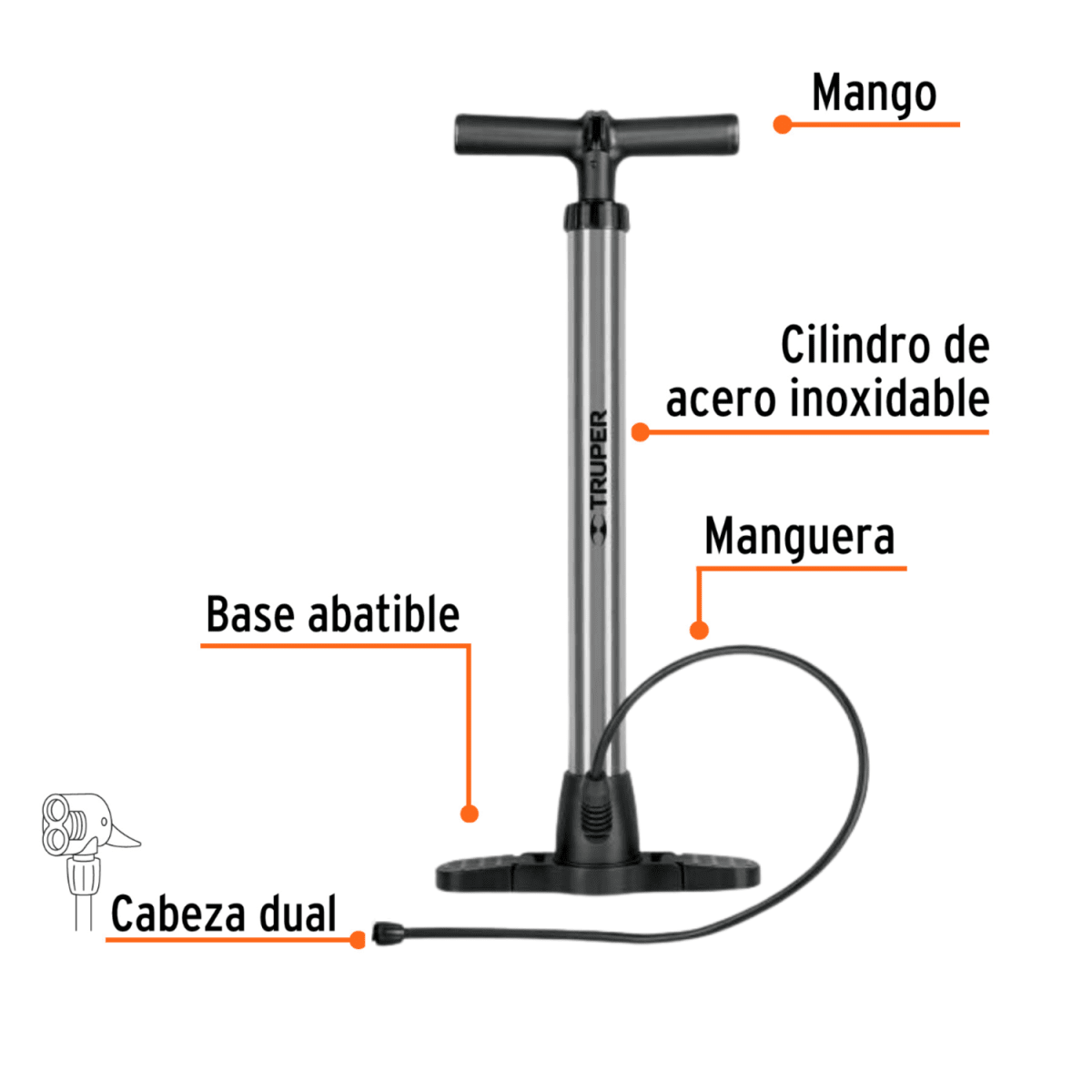 Inflador para bicicleta 100 psi truper11