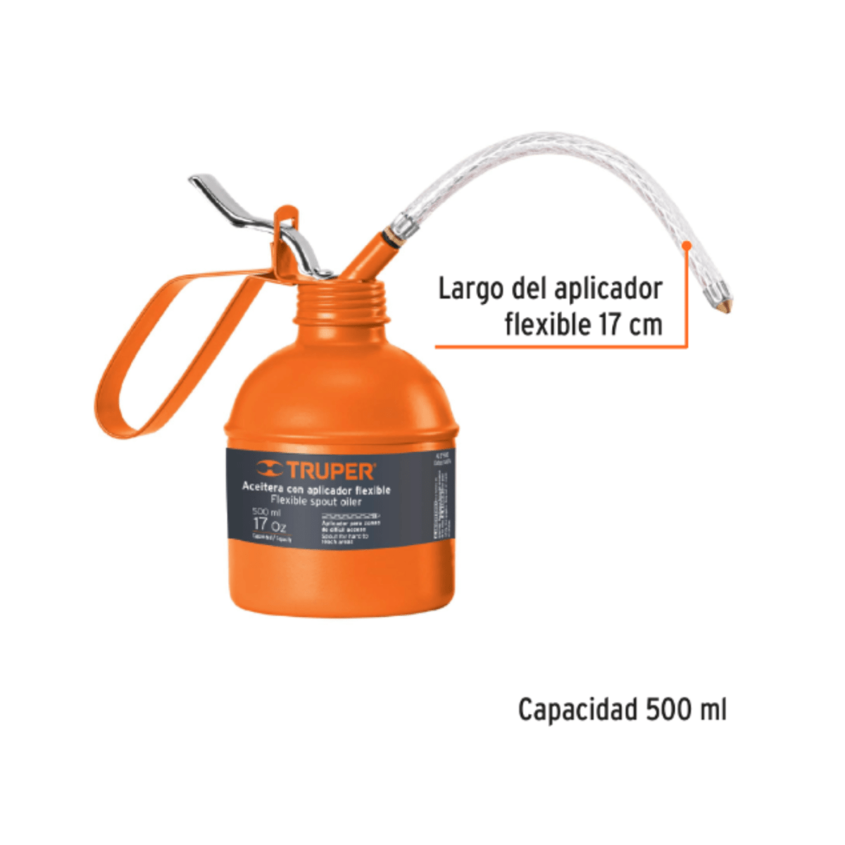 Aceitera de 500 ml 17 Oz con aplicador flexible Truper3