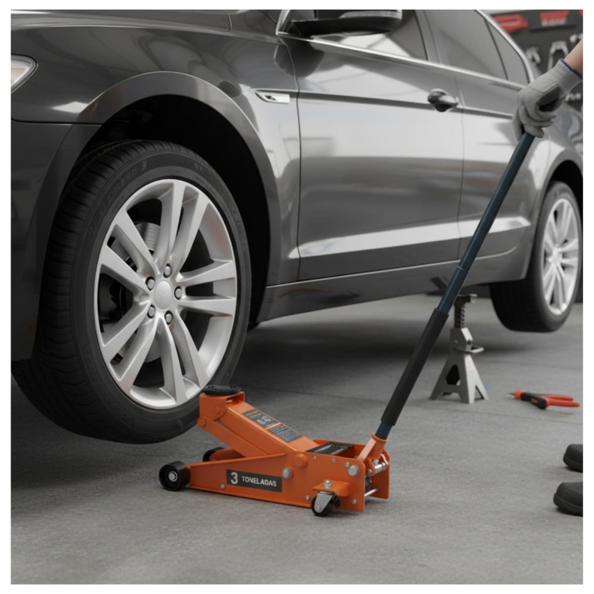 Gata tipo lagarto 3 toneladas de elevación rápida Truper4