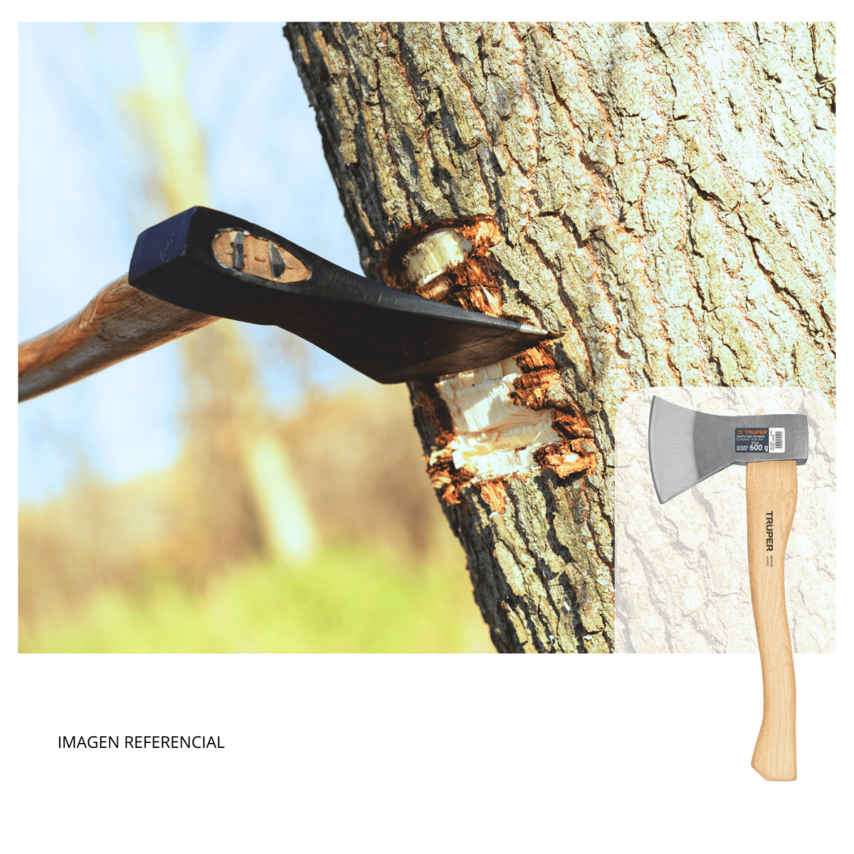 Hacha europea mango de madera 14
