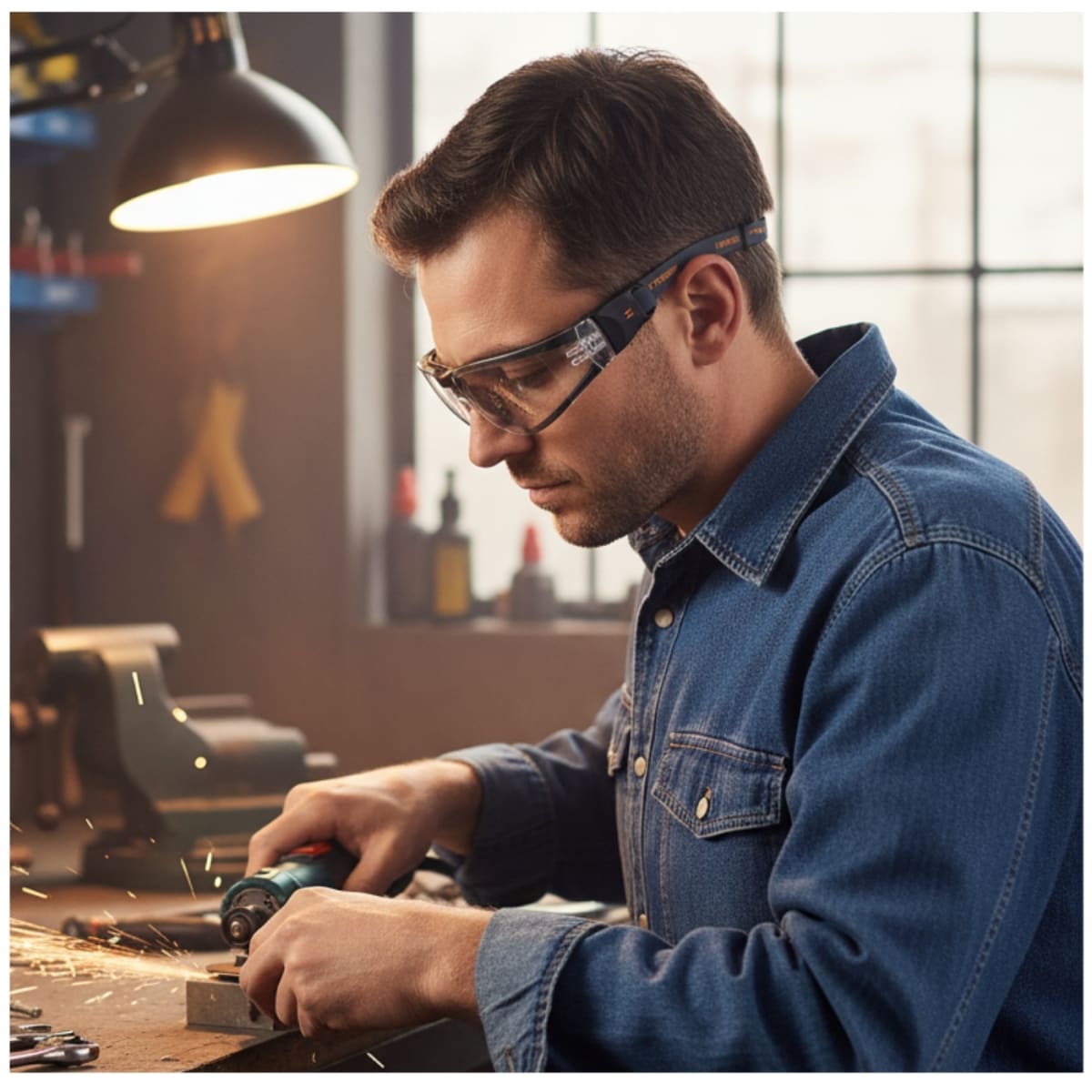 Lentes de seguridad transparente con banda elástica active Truper5