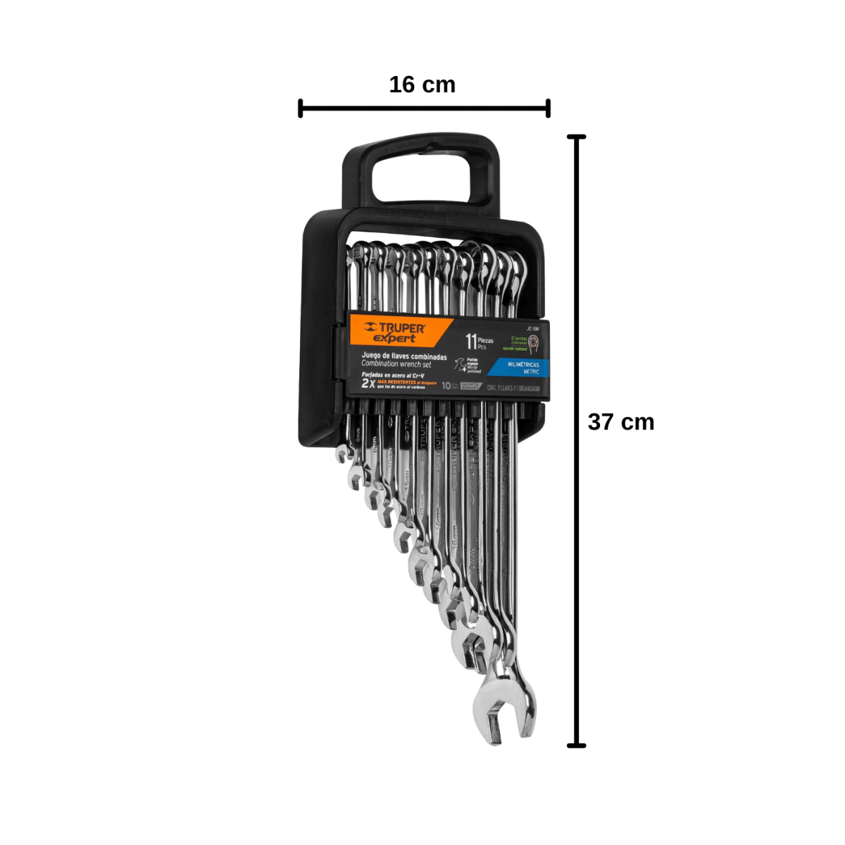 Juego de 11 llaves mixtas mm pulidas. truper expert3