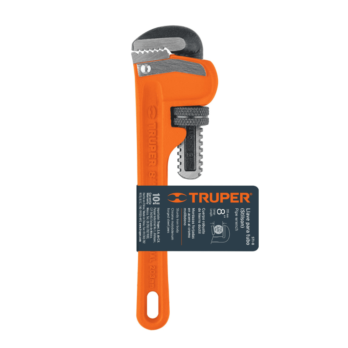 Llave stilson 8'' cuerpo robusto de hierro dúctil Truper3