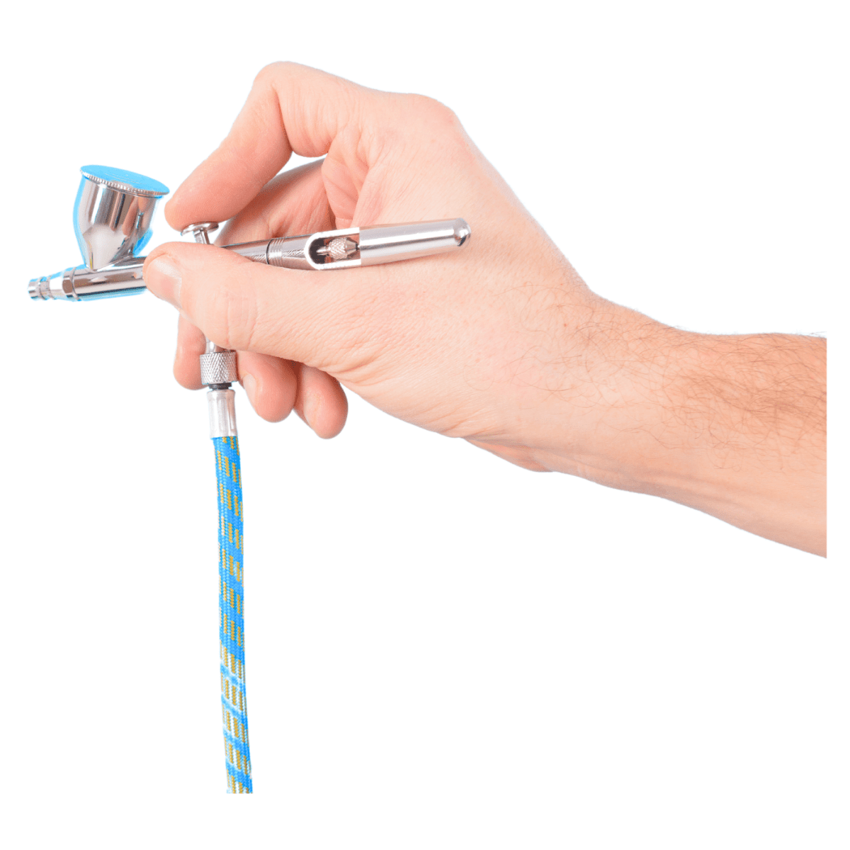 Kit aerógrafo de gravedad con vaso fijo + manguera Truper4