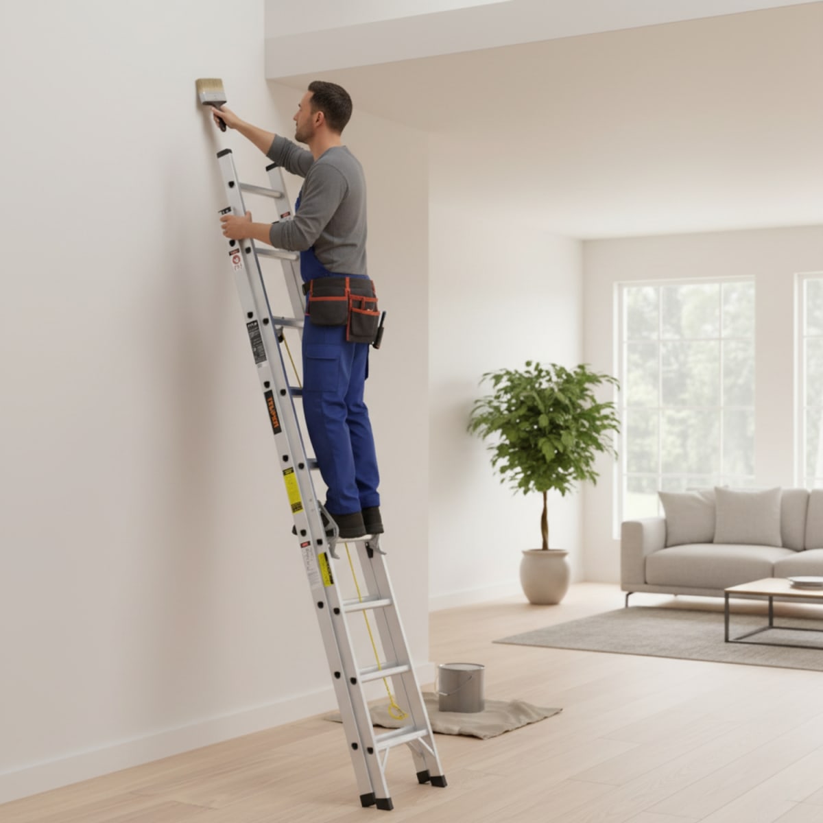 Escalera Telescópica 16 peldaños Soporta 150 Kg Truper3