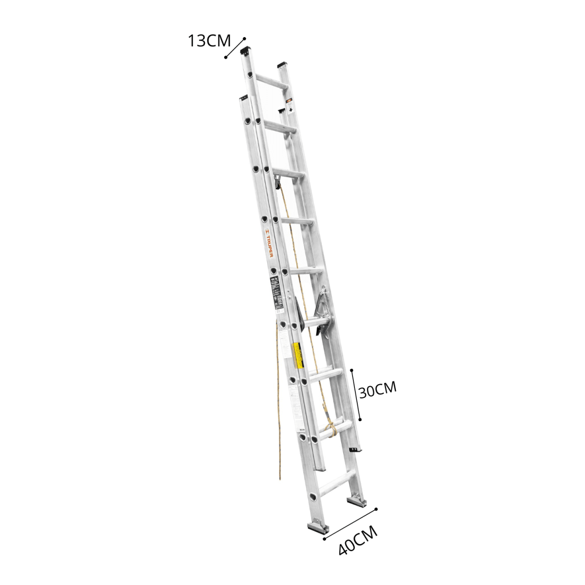 Escalera Telescópica 16 peldaños Soporta 150 Kg Truper6