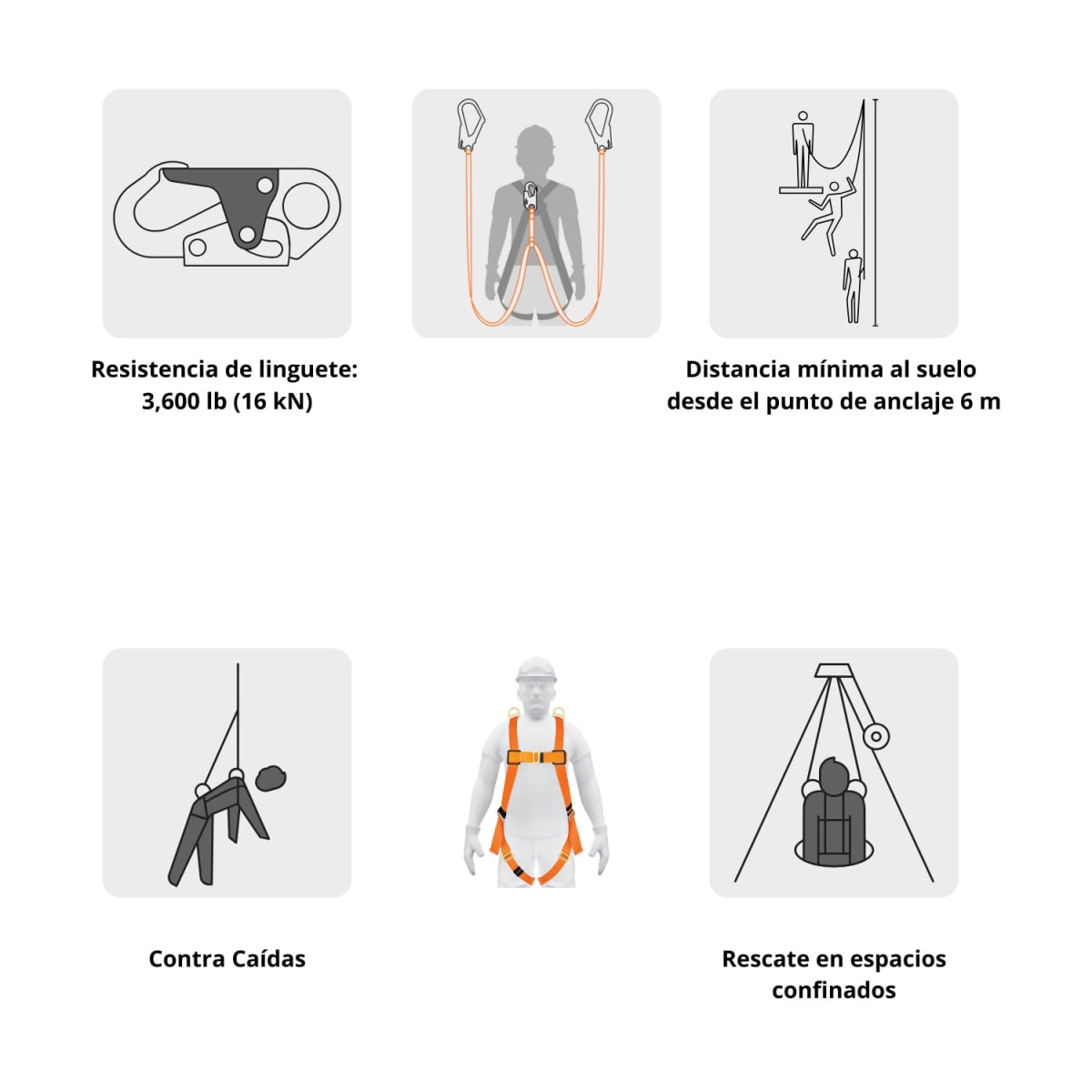 Combo Escalera Telescópica 20 Pasos y arnés de Seguridad de Línea de vida Truper10