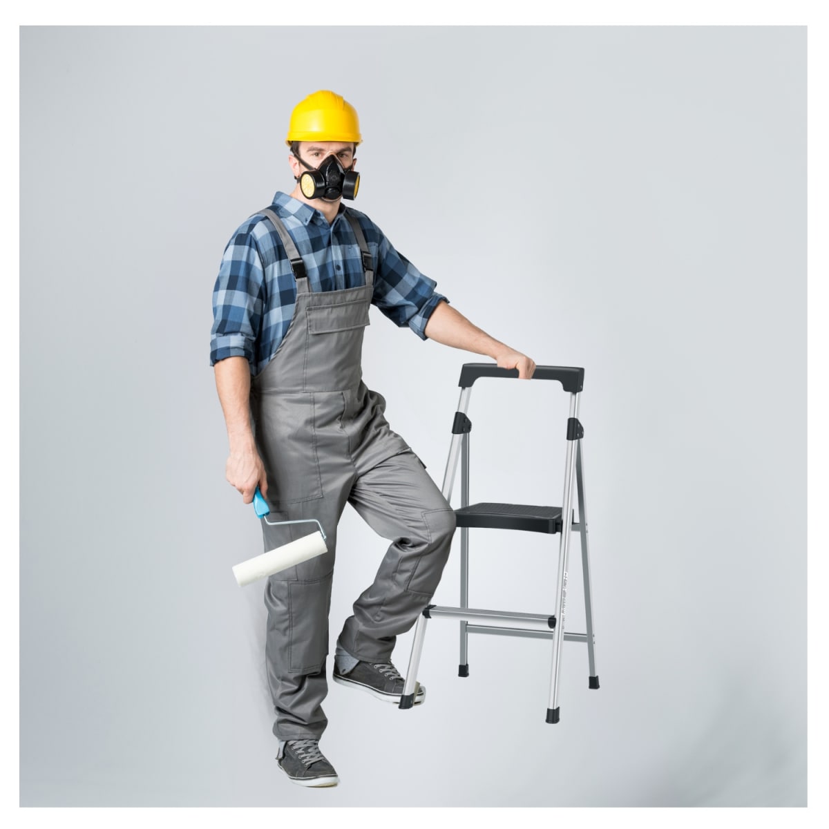 Escalera Tubular 2 Peldaños Aluminio Truper6