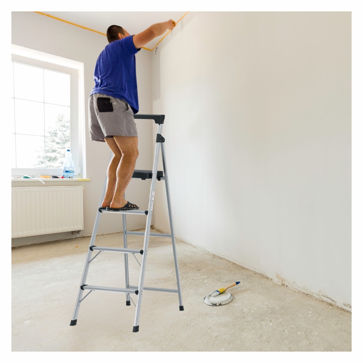 Escalera Tubular 4 Peldaños Aluminio Truper6