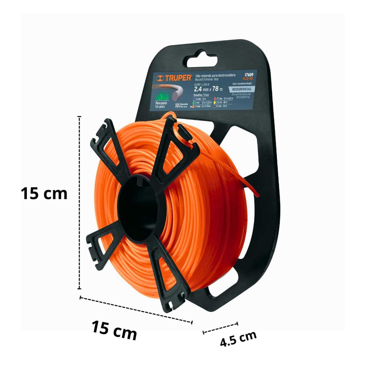Blíster con 78 m de hilo 2.4 mm para desmalezadora Truper2