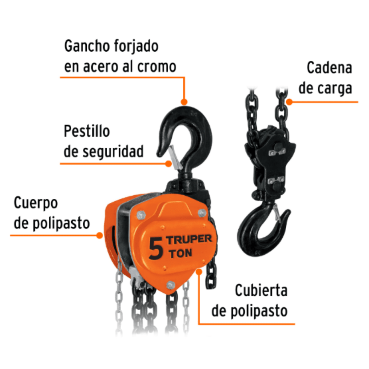 Tecle con cadena de 5 toneladas truper2