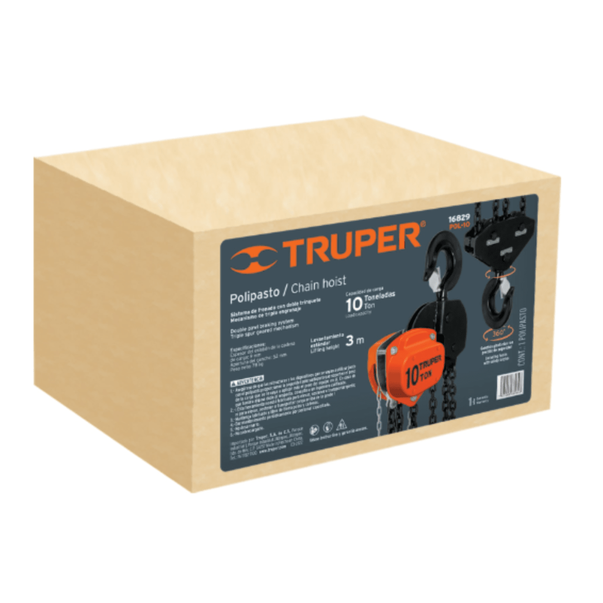 Tecle con cadena de 10 toneladas truper4