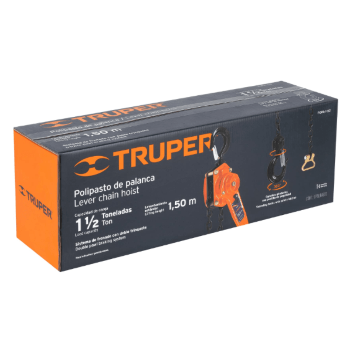 Tecle con ratchet de 1 1/2 toneladas truper4