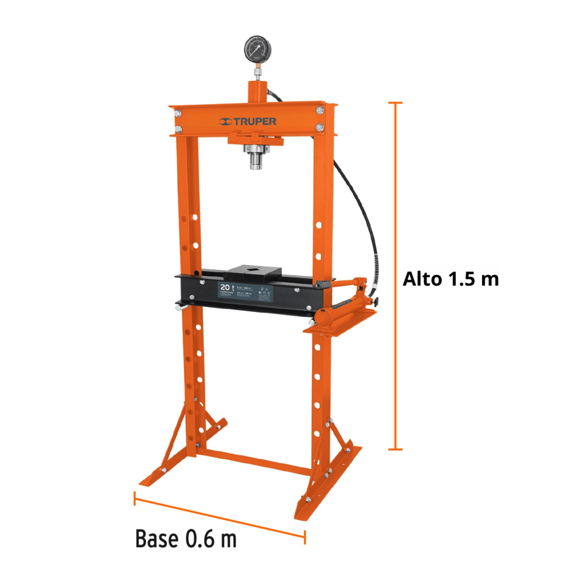Prensa hidraulica tipo H con piston 20 toneladas Truper2
