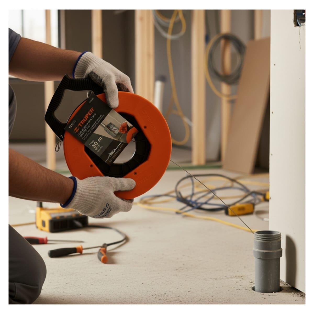 Wincha pasa cable 30 metros Truper6