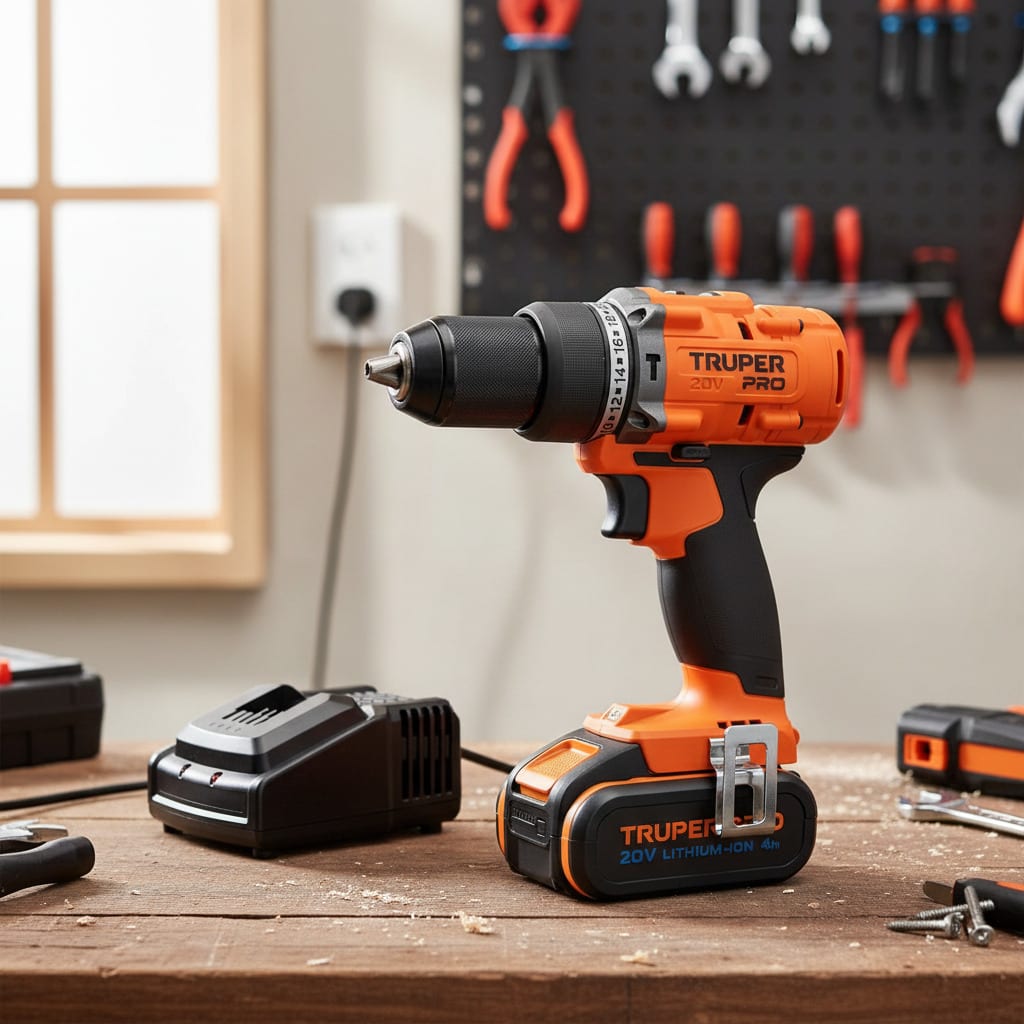 Taladro Percutor 20V + 1 Bateria 4 Ah + Cargador Truper2