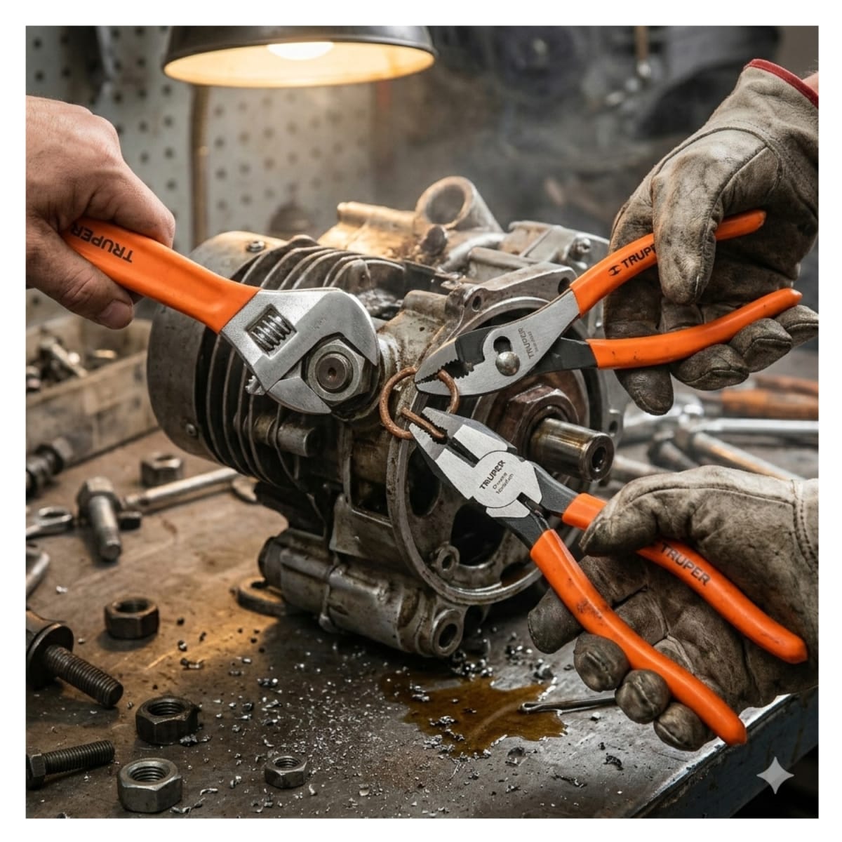 Juego de 2 alicates y llave francesa mango de PVC Truper3