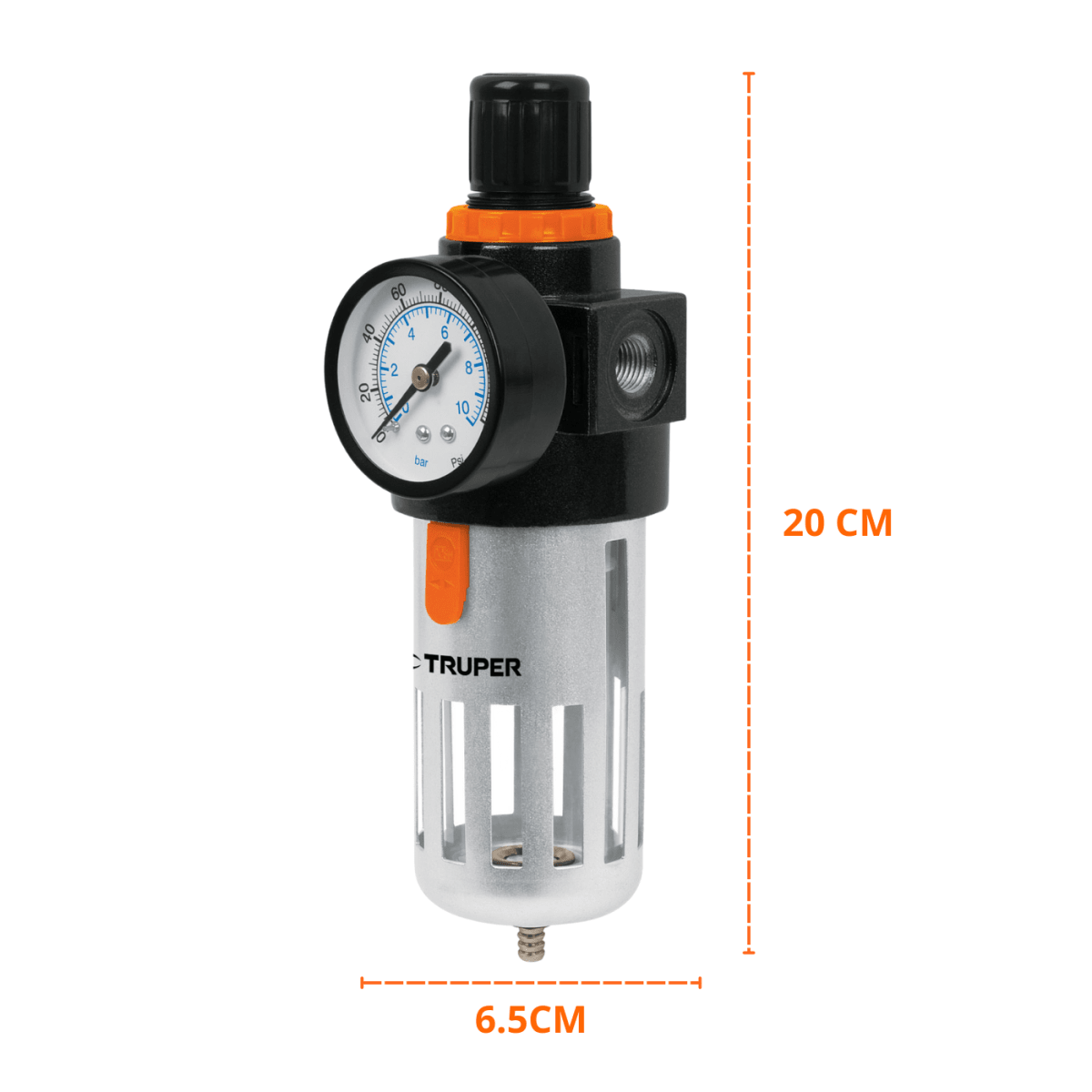Filtro y regulador de presión de aire Truper3