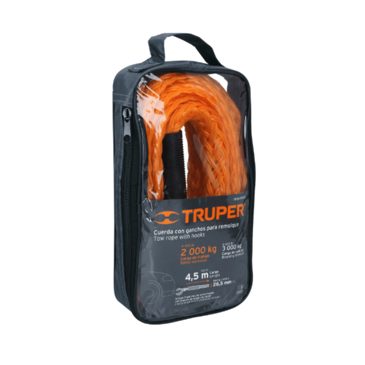 Soga para remolque con ganchos 4.5 m truper4