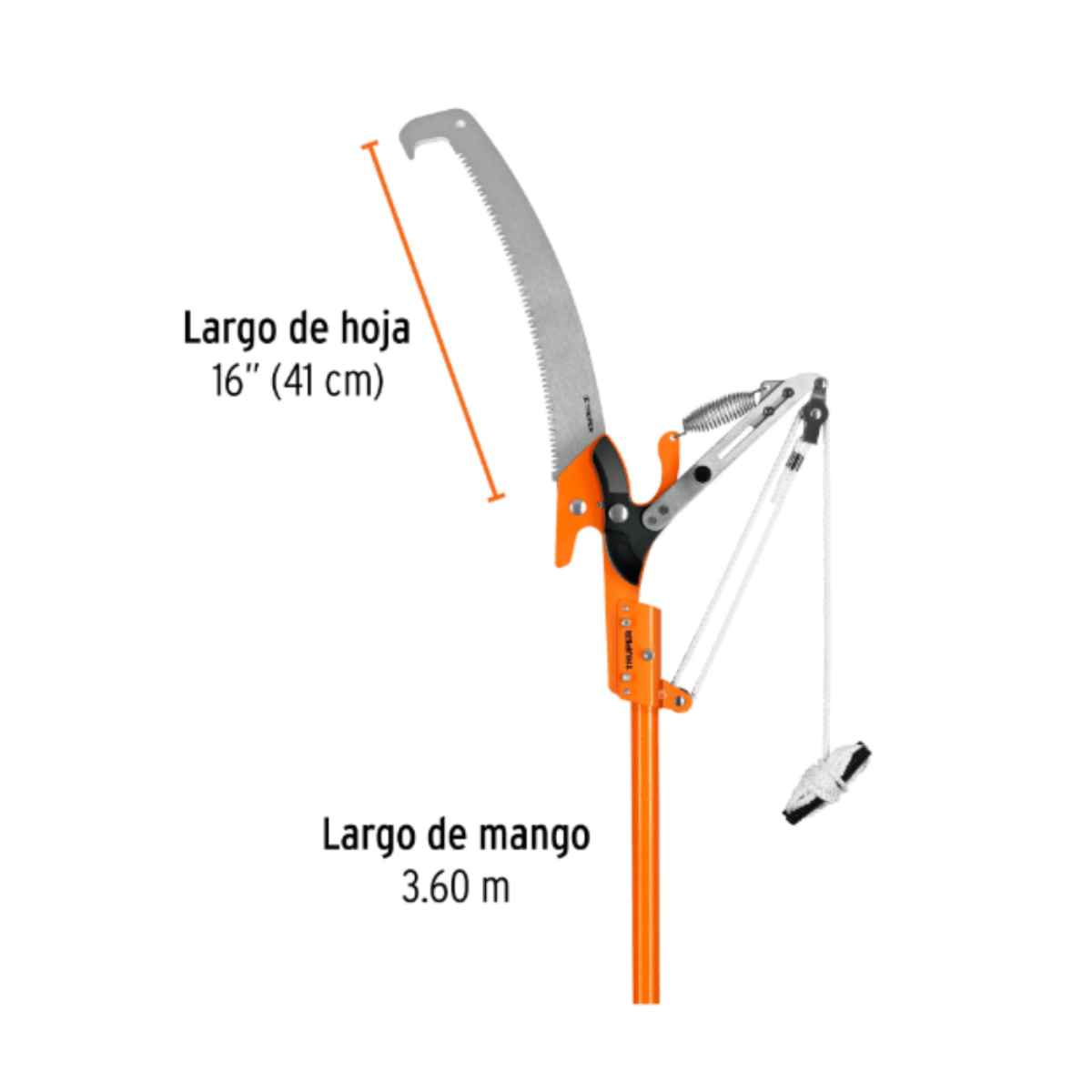 Cortador Para Ramas Altas 3,60m Fibra De Vidrio Truper 184102